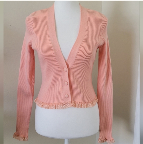 For Love And Lemons Pink Cardigan Sweater - Picture 9 of 9